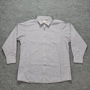 Michael Kors Shirt Mens 16.5 32-33 Large Gray Plaid Button Up Long Sleeve Preppy
